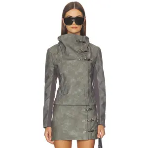 Jaded London Funnel Neck Jacket in Grey