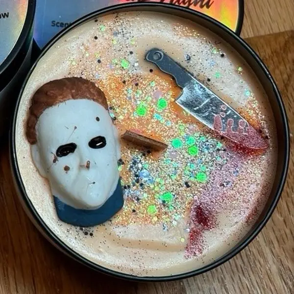 Halloween Night - Horror Movie Candle - Scented with Candy Apple - Hand Poured 100% Soy Wax Jar