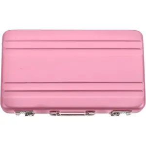 Mini Briefcase Metal Business Card Holder - Portable Aluminum Card Case for Professional Image, Large Capacity
