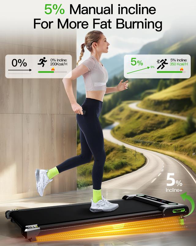 [a weight capacity of up to 330 lbs] Walking Pad with Incline, Under Desk Treadmill for Home, 2.5HP Portable Treadmills with Remote Control, 4 in 1 Incline Treadmill with LED Display