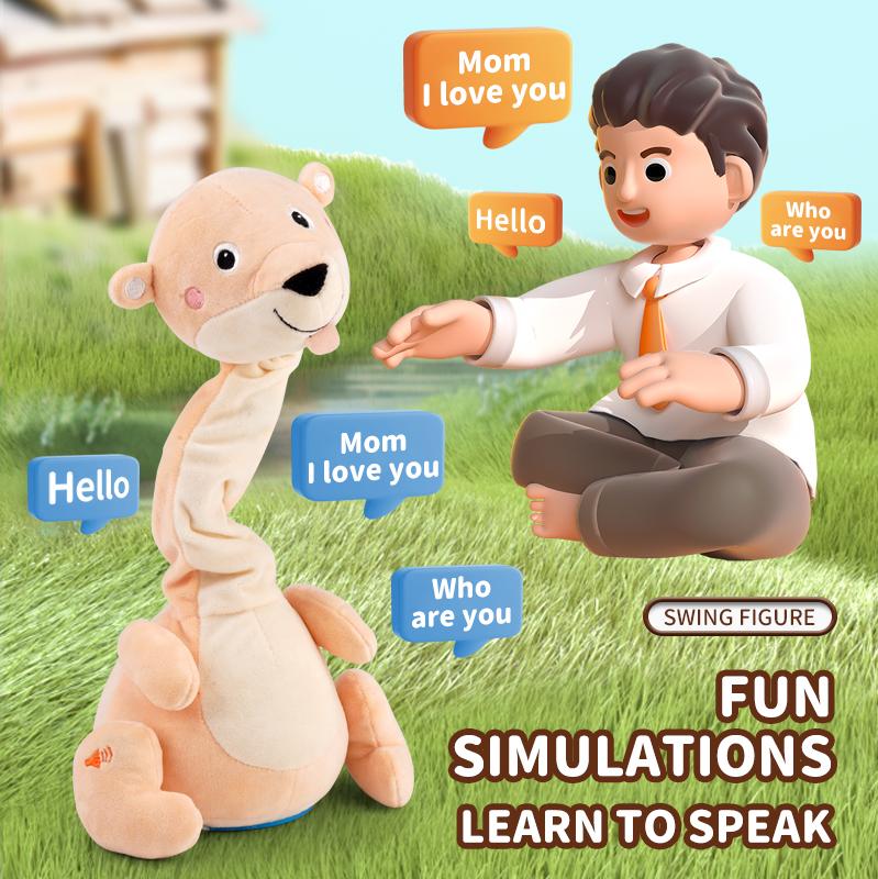Dancing Talking  Animal Toys - Electronic Rattle for Kids - Repeat Mimicking - Musical Sensory Plush Toy - Easter Gift,  Ideal Gift for Children's Day Birthday ，Baby Toy Gift for Girls and Boys