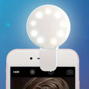 1pc Mobile Phone LED Selfie Ring Light, Portable 3 Gears Photography Clip Light Beauty Fill Lamp For Cell Phone Camera Rechargeable