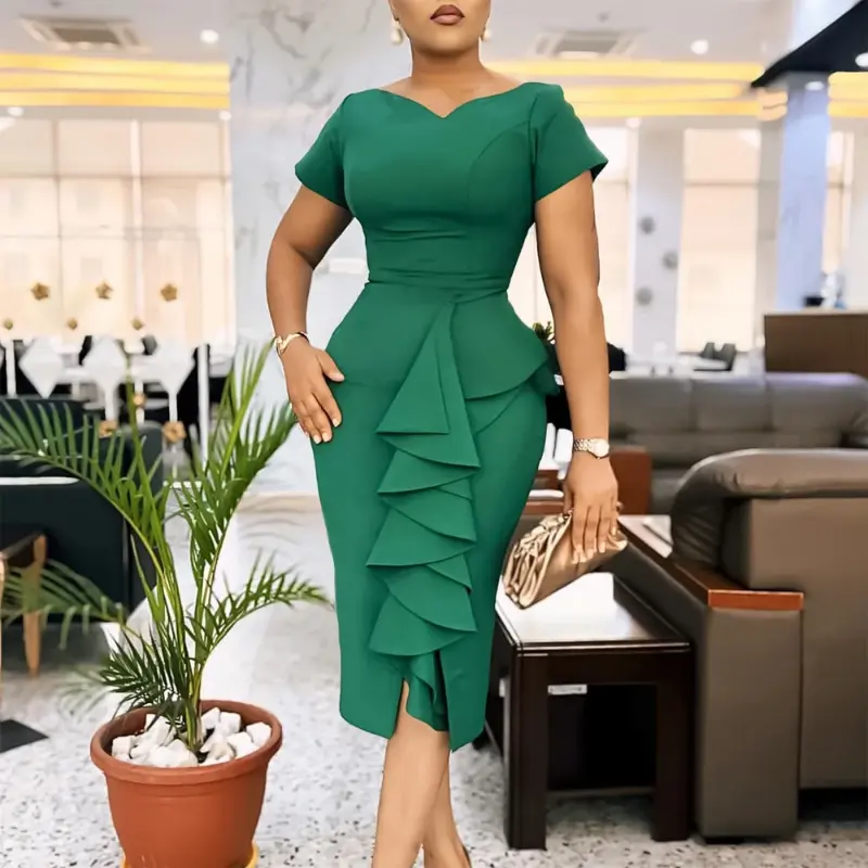 knee length dresses for ladies Soperwillton 2017 Elegant Office Dress Summer Dresses Women O-neck Wea –  ilovealma
