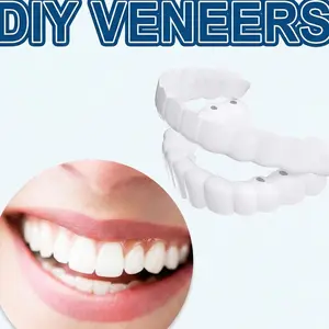 【3 PACK】DIY Veneers Instant SnapOn Teeth - At Home Whitening Smile Cover Ceramic Look Reusable Kit for Men & Women