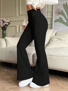 High Waist Slim Fit Bell Bottom Straight Leg Pants, Stylish Women's Fashion, Comfortable and Trendy, Perfect for Casual Wear