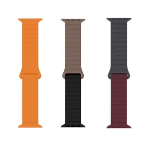 Compatible with Apple Watch Band 49mm 45mm 44mm 42mm , Women Men Double Side Reversible Magnetic Strap with Loop for iWatch Ultra 2 Series 9/8/7/6/5/3/SE Accessories Silicone Wearable Smart Bracelet