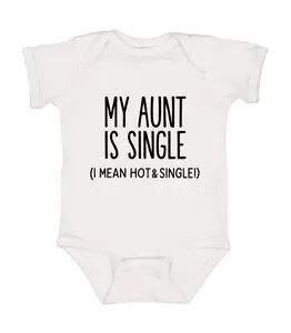 [Lunicora] My Aunt Is Single Onesie, Funny Baby Bodysuit, Sarcastic Novelty Baby Onesie, Funny Infant Onesie
