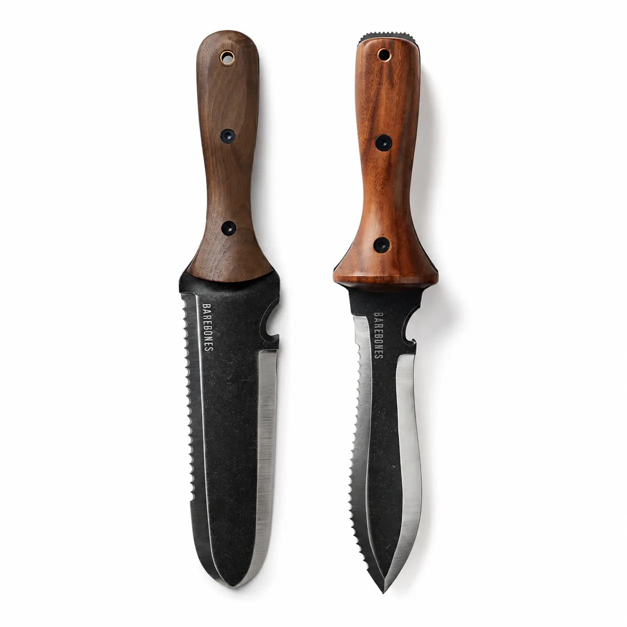 Barebones Hori Hori Ultimate - Garden Knife with Double-Edged Tempered Steel Blade, Walnut Handle, Ambidextrous Use, Japanese Knife Garden Tool for Weeding and Gardening Tool and Sheath