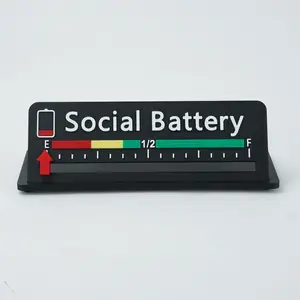 Social Battery Desk Indicator – Funny Desktop Slider Sign for Office, Work From Home & Introverts