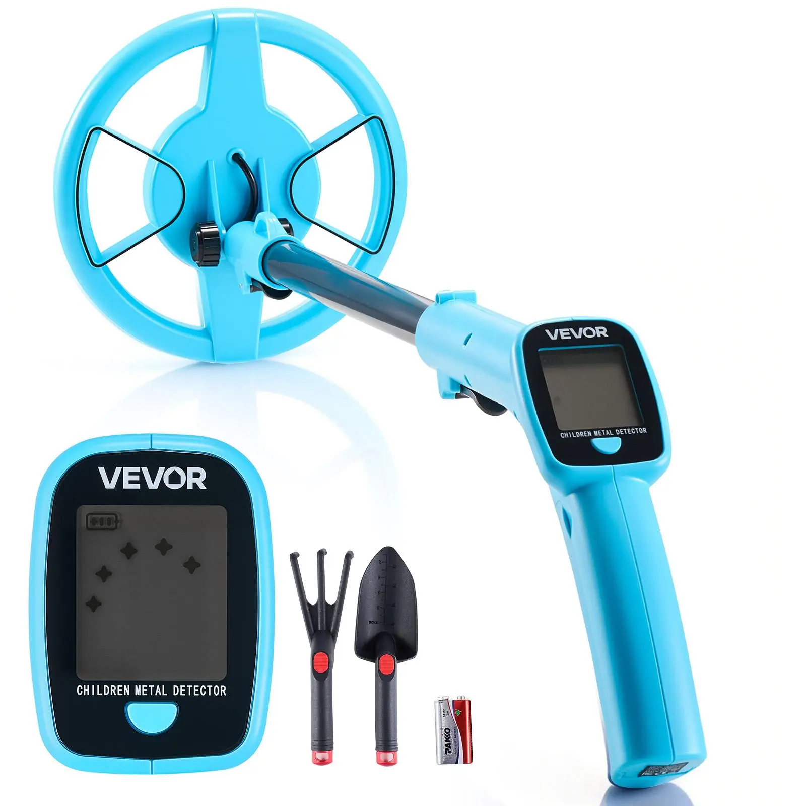 【summerfinds】VEVOR Metal Detector, Summervibes,Summervibes, 4", Lightweight Metal Detector with LCD Display, 6" IP68 Waterproof Search Coil, Adjustable 25.6"-36.6" High Accuracy Gold Detector, Easy to Use, for Detecting Gold Exploration