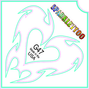 Ruby Red Paint G47 2 x 2 in. 3 Ply Tribal Heart Design Glitter Tattoo, Pack of 100