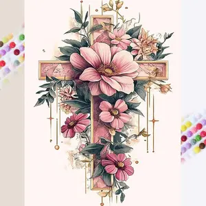 5D DIY Diamond Painting Kit, Full Drill Crossroads Flower Design, Home Decor Mosaic Art Craft Set, Perfect Gift for DIY Enthusiasts
