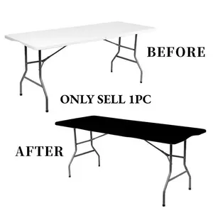 Waterproof Spandex Table Cover, Stretchy Fabric Table Top Cover, Washable Elastic Universal Rectangle Tablecloth for Home & Party Use, Folding Table, Picnic Table Cover