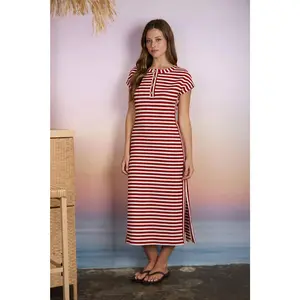 Emery Knit Midi Dress in Red