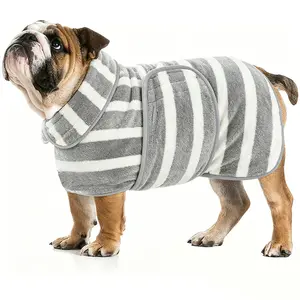 Quick Dry Dog Towel Robe, Super Absorbent Dog Bathrobe for After Bath, Soft Warm Pet Towel Wrap for Small Medium Large Dogs