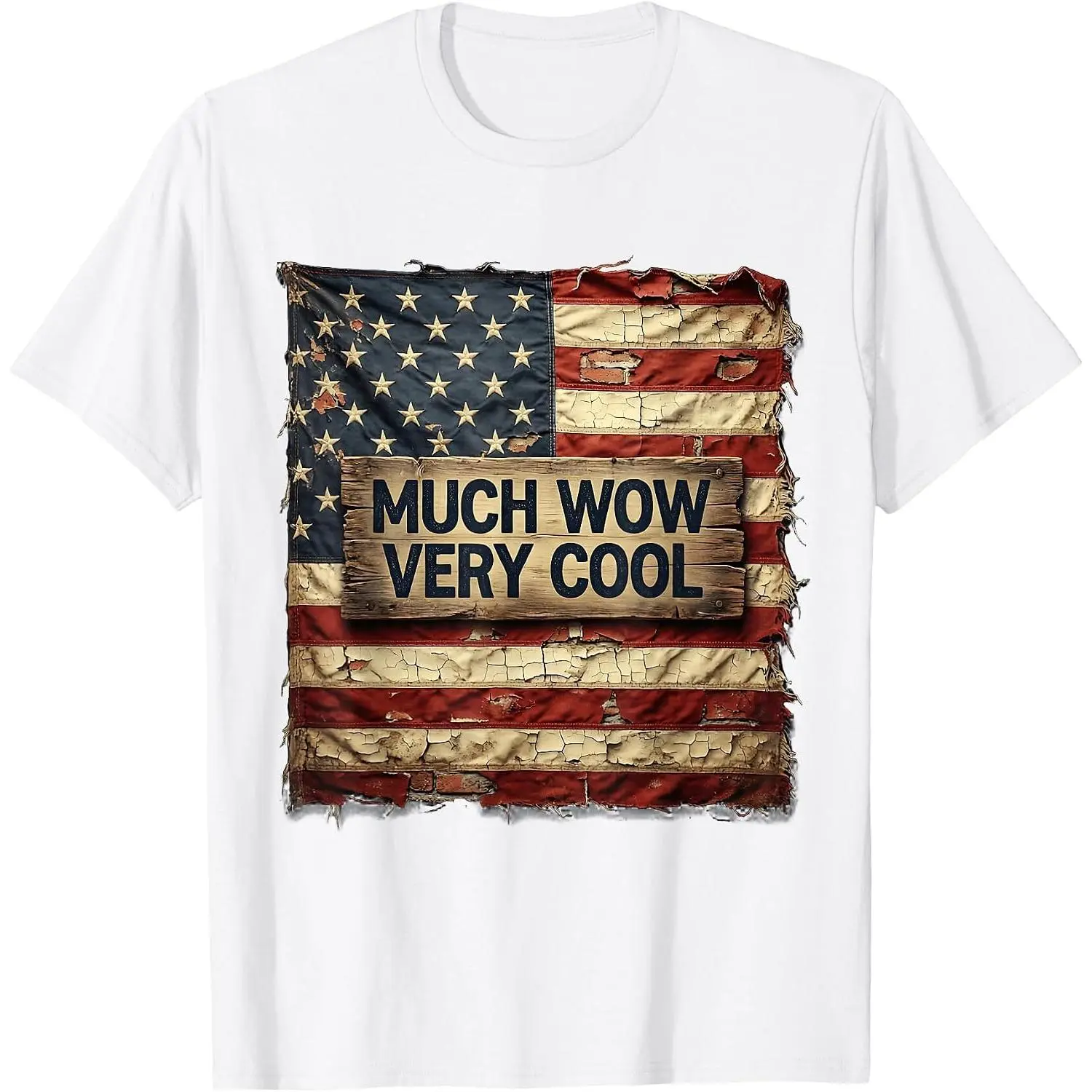 100% Cotton Much Wow Very Cool Funny Meme Graphic Design T-Shirt Unisex White Clothing Streetwear