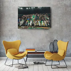 Boston Celtics 2023-2024 NBA Champions Canvas Wall Art Home Decor Framed Poster Print