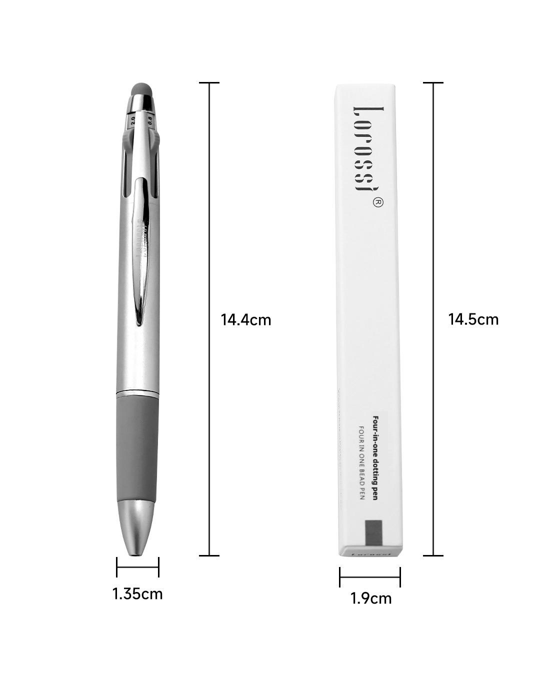 New nail bead pen five in one press type wave point pen can rub powder, draw multiple head drill pen nail tool