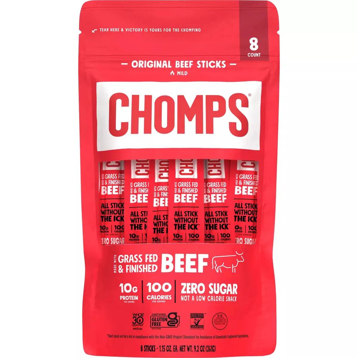 Chomps Original Beef Meat Sticks, 9.2oz/8ct.