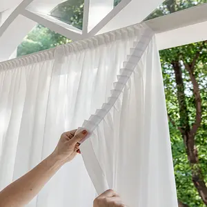 Self Adhesive Curtain, Modern White Breathable Curtain, Easy To Install Curtain for Bedroom and Living Room, Home Decor Supplies