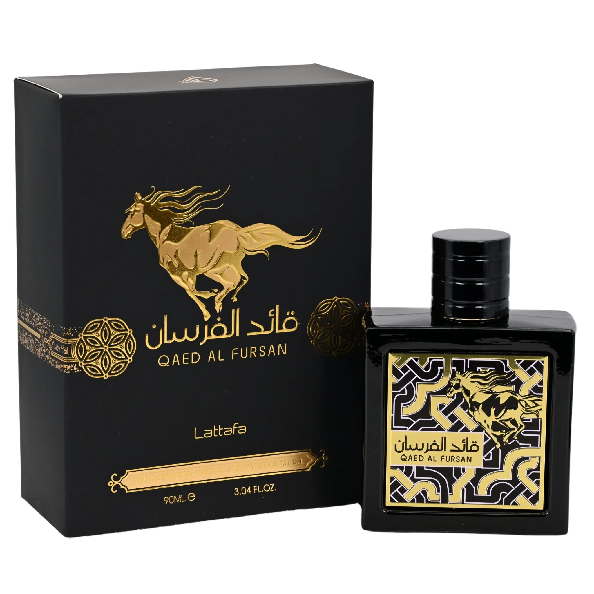 Lattafa Qaed Al Fursan Eau de Parfum Spray, Unisex Arabian Fragrance with Pineapple, Jasmine & Oud Notes, 3.04 fl oz (90ml), Perfume