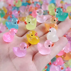 Creative Resin Toy Accessories Glowing Duck Self-Luminous Mini Hand-Drawn Stress Relief Fidget Toy Party Gift Home Garden Bonsai Decoration Ornamental Fidget Stress Relief Sculptures