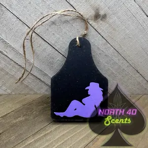 Cowgirl ear tag design scented car freshener