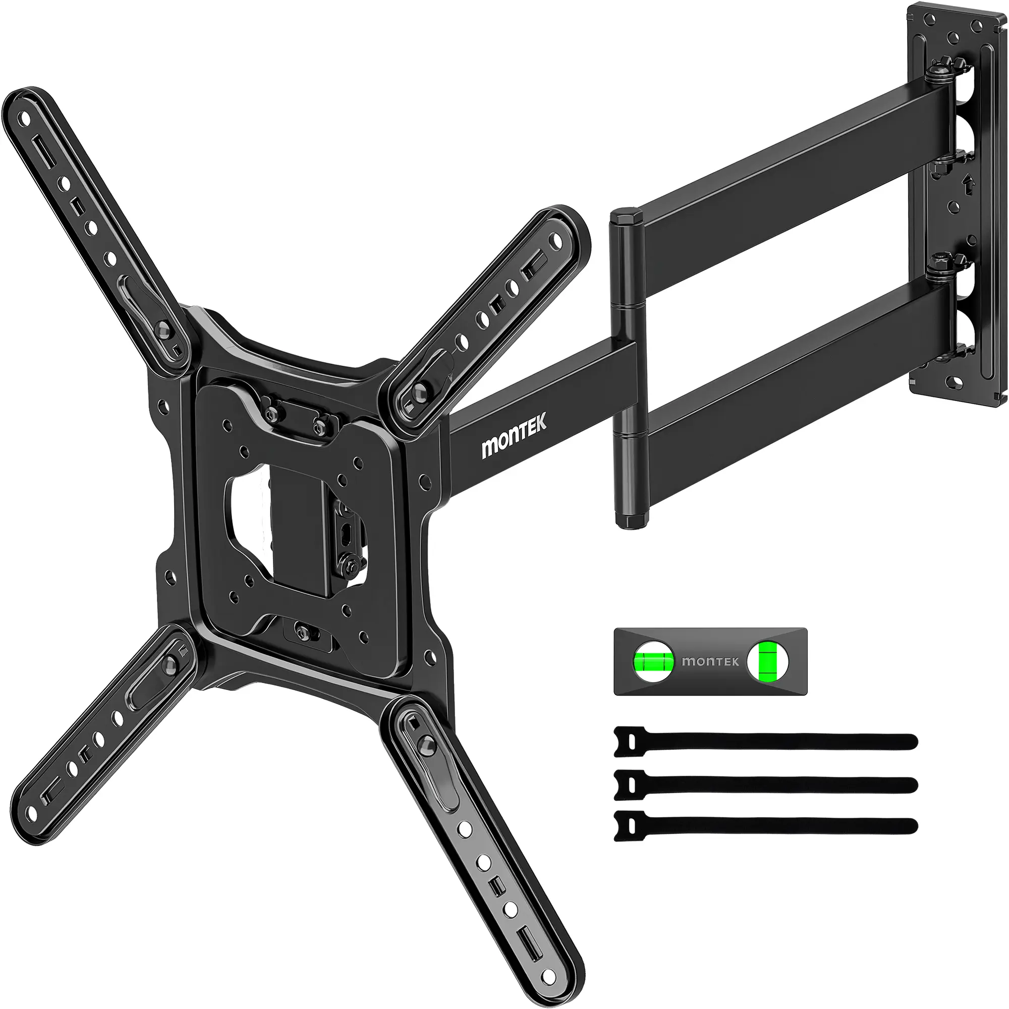 monTEK Full-Motion HDTV Wall Bracket for Most 23-65 Inch Indoor TVs, 29/37 Inch Long Extension Swivel-Tilting Mount, Fits Max VESA 400x400mm, Up to 77 lbs, Compatible with Stud Walls