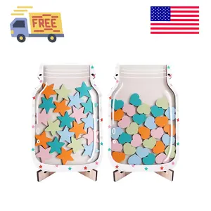 2 Pack Magnetic Reward Jar for Kids Star and Heart Incentive Jars