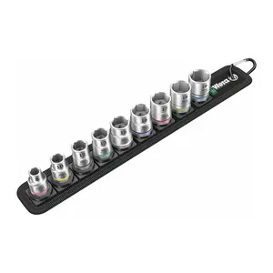 Wera 3/8″ Drive Metric Socket Set on Storage Belt (9 Piece Set)