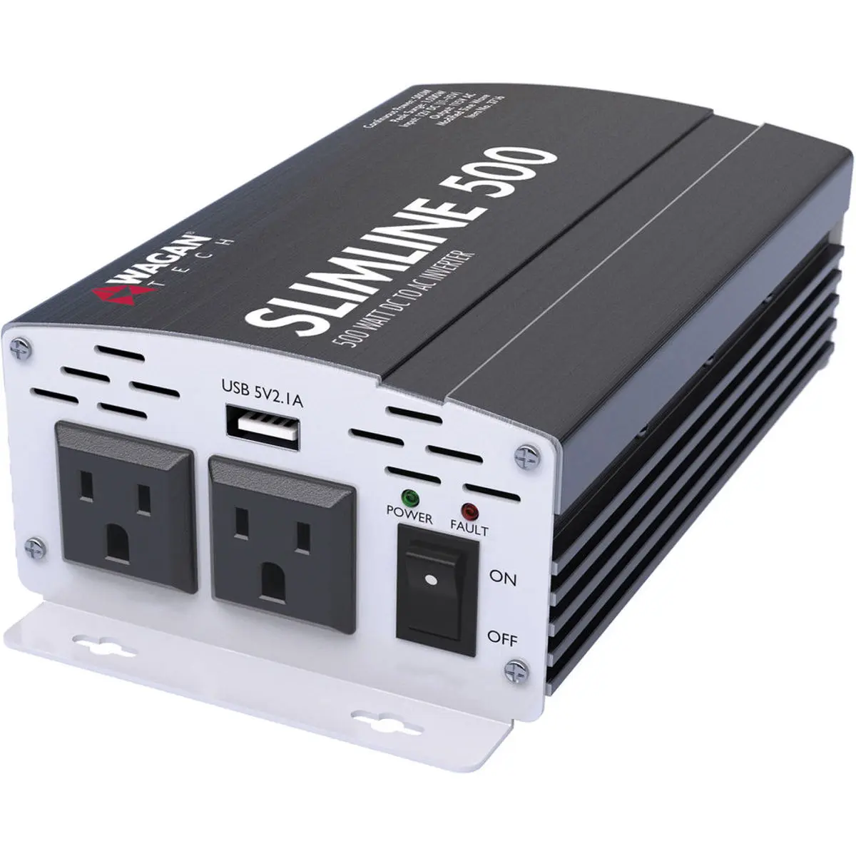 Wagan SlimLine Robust 500W Max 12 VDC to 115 VAC Power Inverter, High Surge Capacity, Ideal for Camping Users