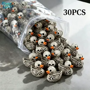 30-Pack Gothic Cute Skull Ducks - Resin Figurines for Halloween, Gothic Home, Office, Party - Compact Desk Decor, Collectible Gift for Dark Decor Lovers - Easy to Display, Halloween Decorations, Halloween Enthusiasts, Halloween Decoration, Spooky