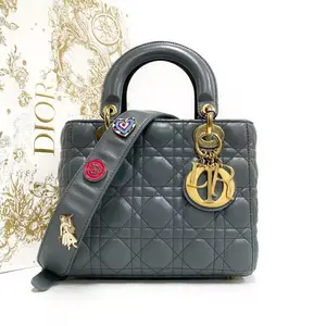 Pre-owned Dior ` Crossbody Bags lady grey & gold