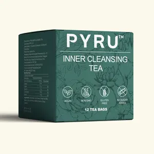 PYRU Inner Cleansing Tea – Herbal Detox Tea for Digestive Health & Natural Body Cleanse – Caffeine-Free Herbal Blend (15 Bags)