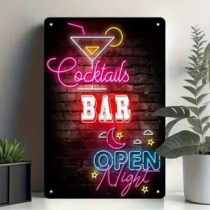 Neon color Cocktail Bar Sign, Creative Neon color Sign, Bar Drink Logo, Night Open Bar Sign, Party Bar Art, Night Travel Sign, Cocktail Party Decoration, Neon Light Sign