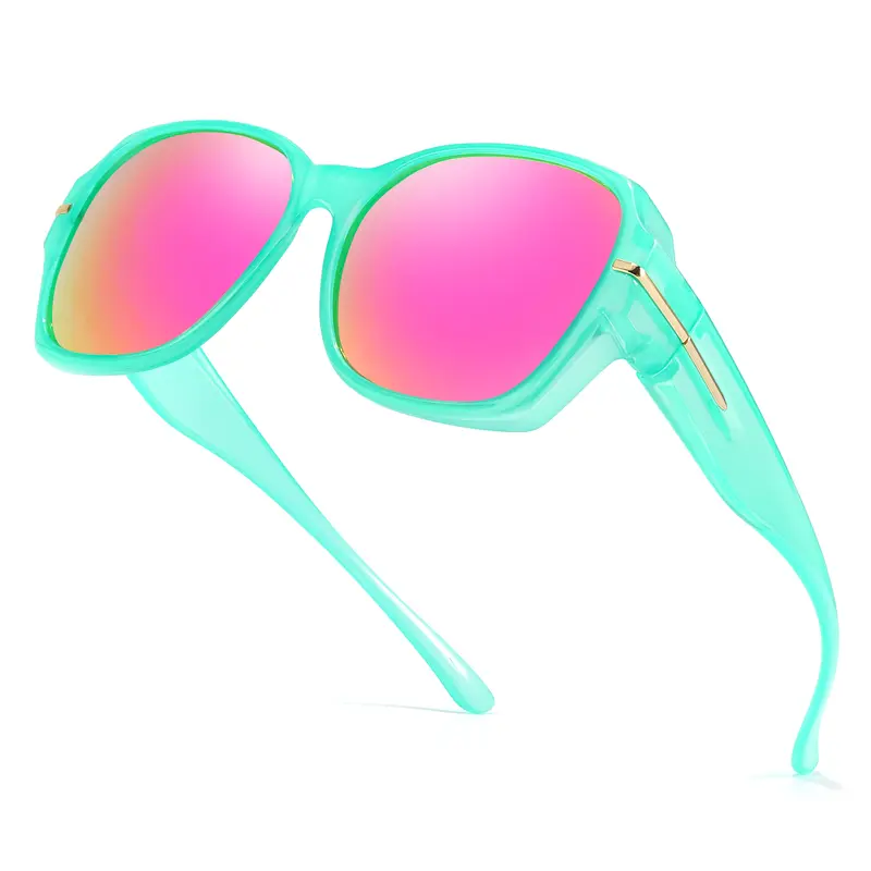 Polarized Fit Over Sunglasses for Women – UV400 Protection, Mirrored Lenses, Oversized Square Frame, Lightweight Eyewear for Driving Outdoor