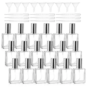18Pcs Clear Glass Fine Mist Atomizer Spray Bottles 15ml Refillable Mini Perfume Bottle, Empty Glass Perfume Atomizer Bottle Fragrance Bottles with Droppers and Funnels - Home Improvement.