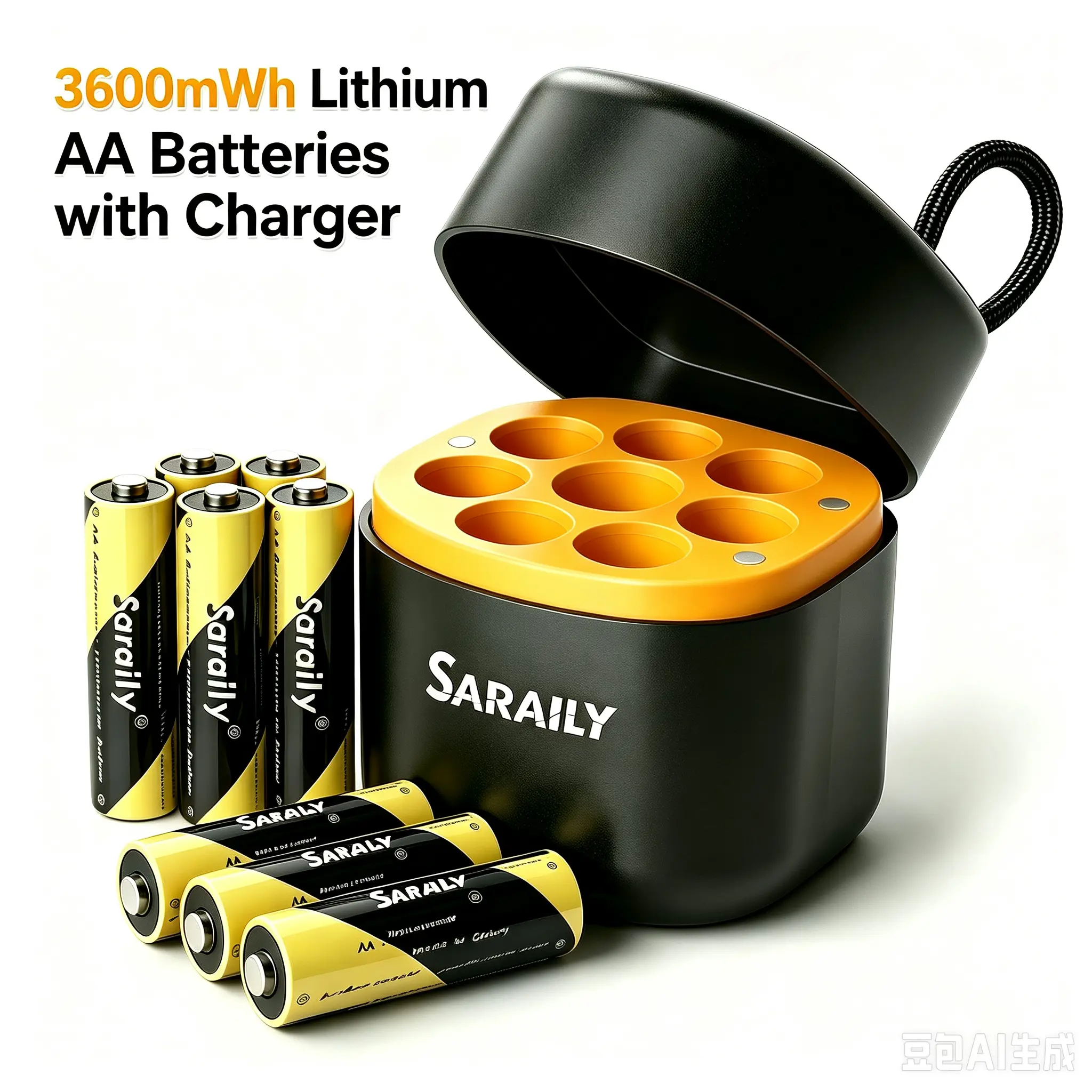 8 Pack Rechargeable AA Lithium Batteries with Charger Storage Case, 3600mWh Constant 1.5V Output Double A Batteries Compatible with Blink Security Camera, Xbox Controller, Video Doorbell