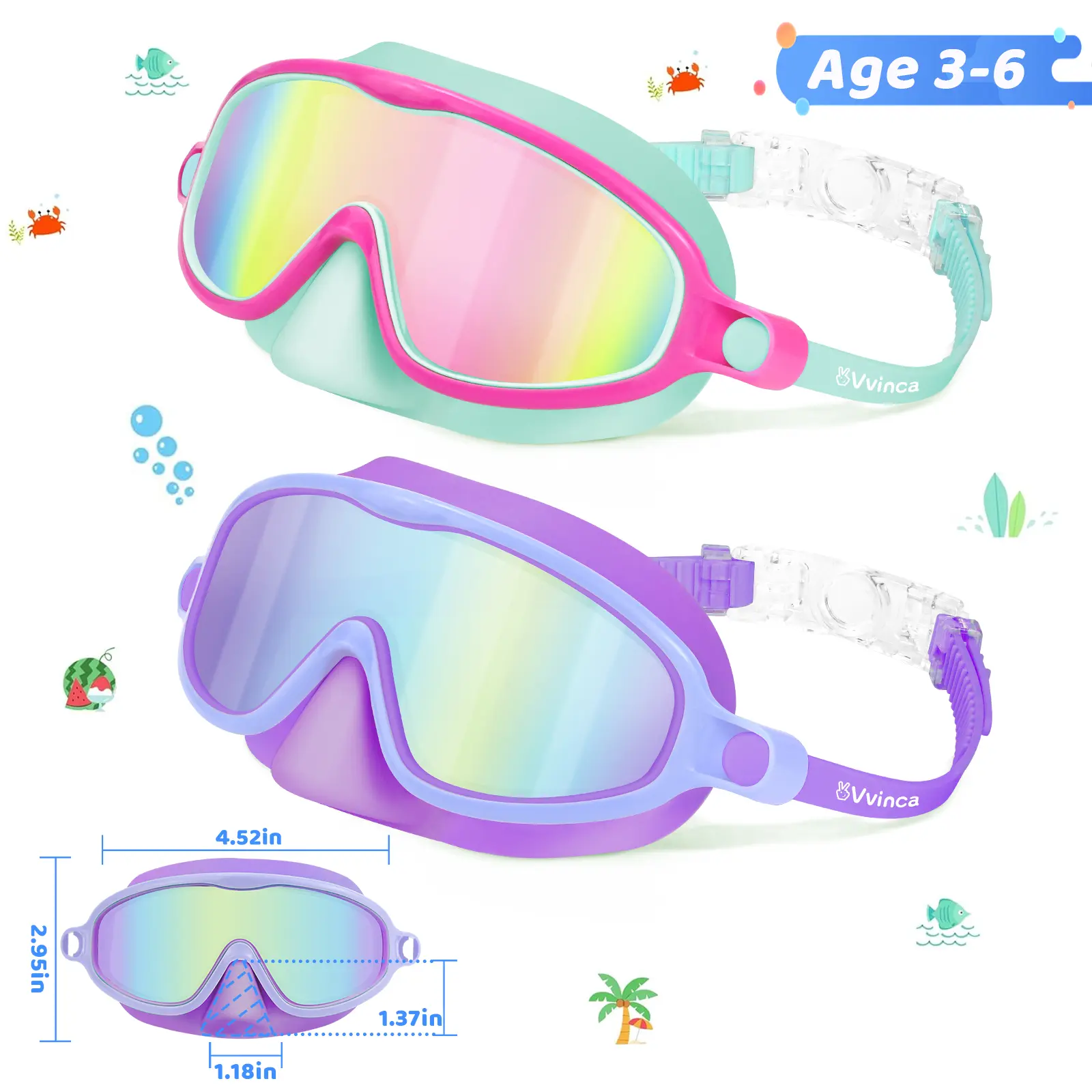 04-mirrored Mermaid Purple& Green（For kids 3-6）