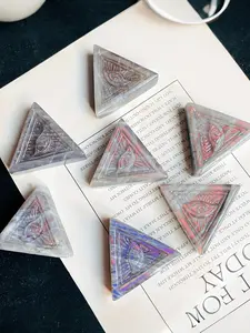 1pc Handmade Blue Flash/Purple Flash Labradorite Crystal Carving, All Seeing Eye Crystal Carving - Handmade Natural Quartz Sculpture, Unique Crystals, Mystical Spiritual Decor for Home & Collectors | Limited Quantity