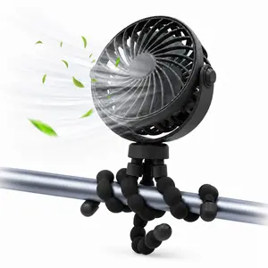 Baby Stroller Fan,Portable Rechargeable Clip On Fan with Flexible Tripod,360° Rotating Mini Fan for Car Seat,Crib,Bike,Treadmill,Travel and Camping