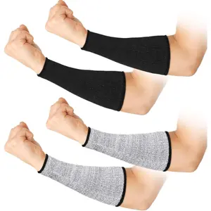 Cut Resistant Arm Sleeves Level 5 Protective Safety Sleeves for Work, Kitchen, Gardening & Outdoor Use (2 Pairs)