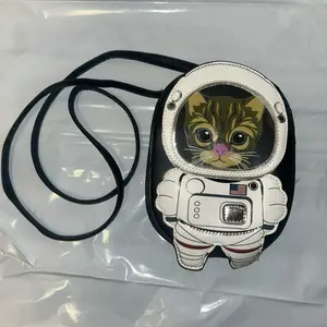 black vinyl WonderMolly Space Edition Astronaut Kitty Cat shoulder crossbody bag