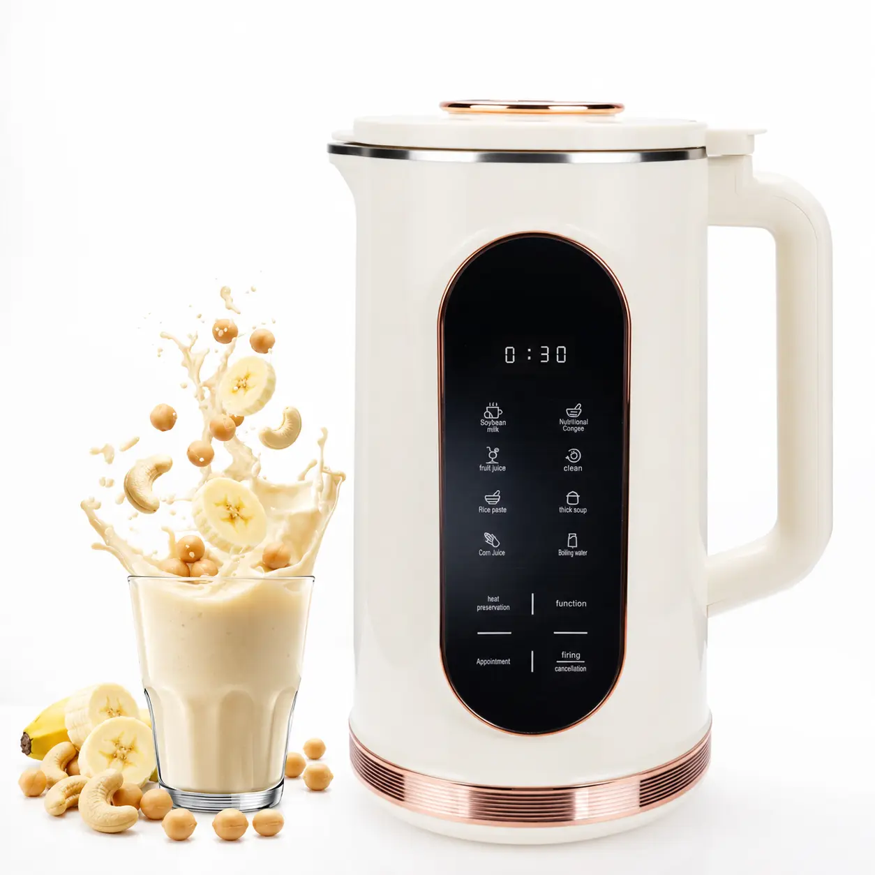 8-in-1 Automatic Nut Milk Machine & Coffee Maker, 48oz 1.5L Plant-Based Drink Maker for Weekend Prep with One-Touch Operation & 10-Blade Blending