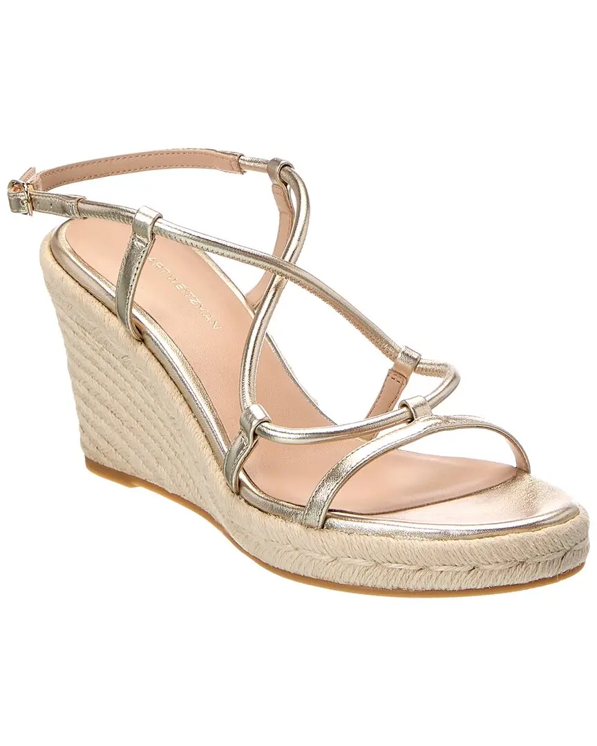 Stuart Weitzman Nilla Espadrille Leather Wedge Sandal