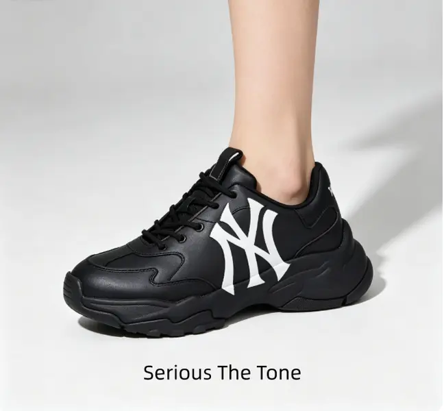 Classic matte black platform dad shoes smooth full leather upper segmented deep tread sole heel pull tab comfy daily couple matching fashion sneakers