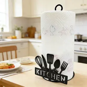 Durable Metal Kitchen Paper Towel Holder/towel Rack, Decorative for Kitchen Living Room Bathroom Bedroom Coffee Table, Iron Structure