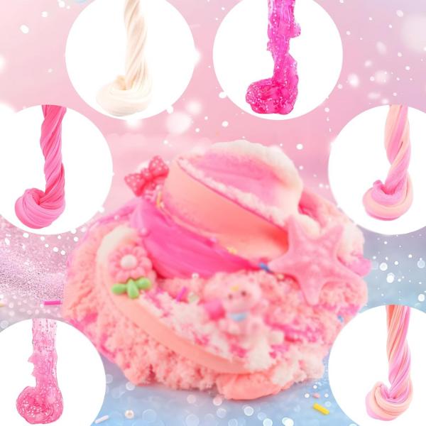 2026 New Year Valentine Day Gift 6 Pack Slimes Kit, Pink Slime Kids, Cloud Butter & Clear Slime, Party Favors, Toys for Girls Boys Ages 8-12, Goodie Bag Stuffers,9-10 Year Old Girls Birthday Gift Ideas Cute Stuff