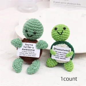 Cute Turtle Design Crochet Plush Toy, 1 Count Positive Potato Turtle Crochet Plush Toy, Soft Knitting Desktop Ornament, Perfect Gift for Birthday & Holiday, Stuffed Animals, Home Decor, Durable Soft Fluffy, Soft Stuffed Figure