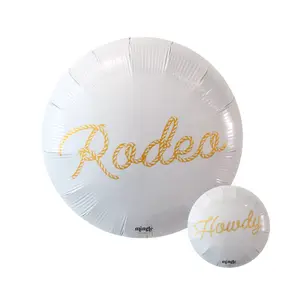 HOWDY RODEO GOLD SCRIPT BALLOON